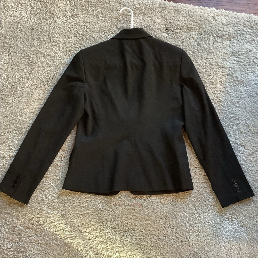 Solid Black Tailored Blazer, Suit Jacket, Size 6 - image 4